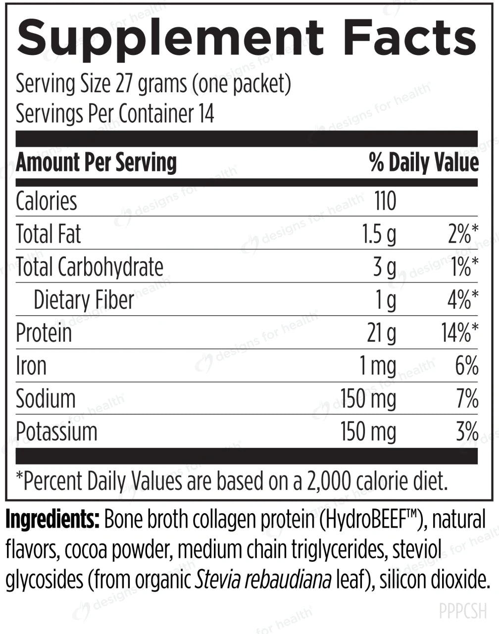Supplement Facts — etiqueta oficial