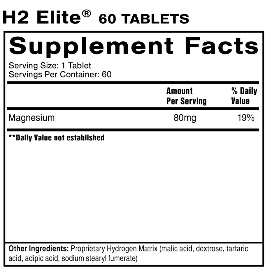 Quicksilver Scientific H2 Elite® 60 Tablets