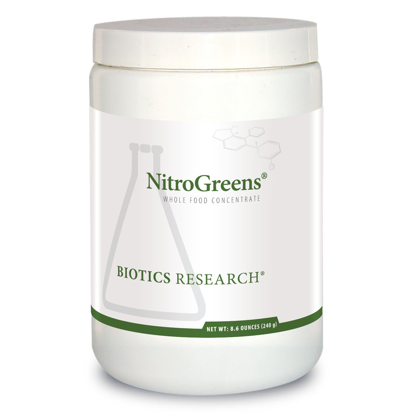 Biotics Research NitroGreens, concentrado orgánico, 240 g