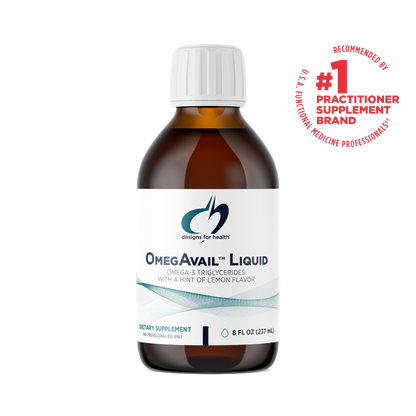 Designs for Health OmegAvail Liquid — Omega-3 Líquido 1.500 mg (725 EPA / 475 DHA) · Sabor Limón