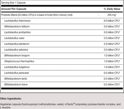 SFI Health Ther-Biotic Complete — Probiótico 12 Cepas · 25 mil millones UFC