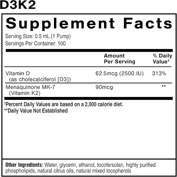 Nanoemulsified D3-K2