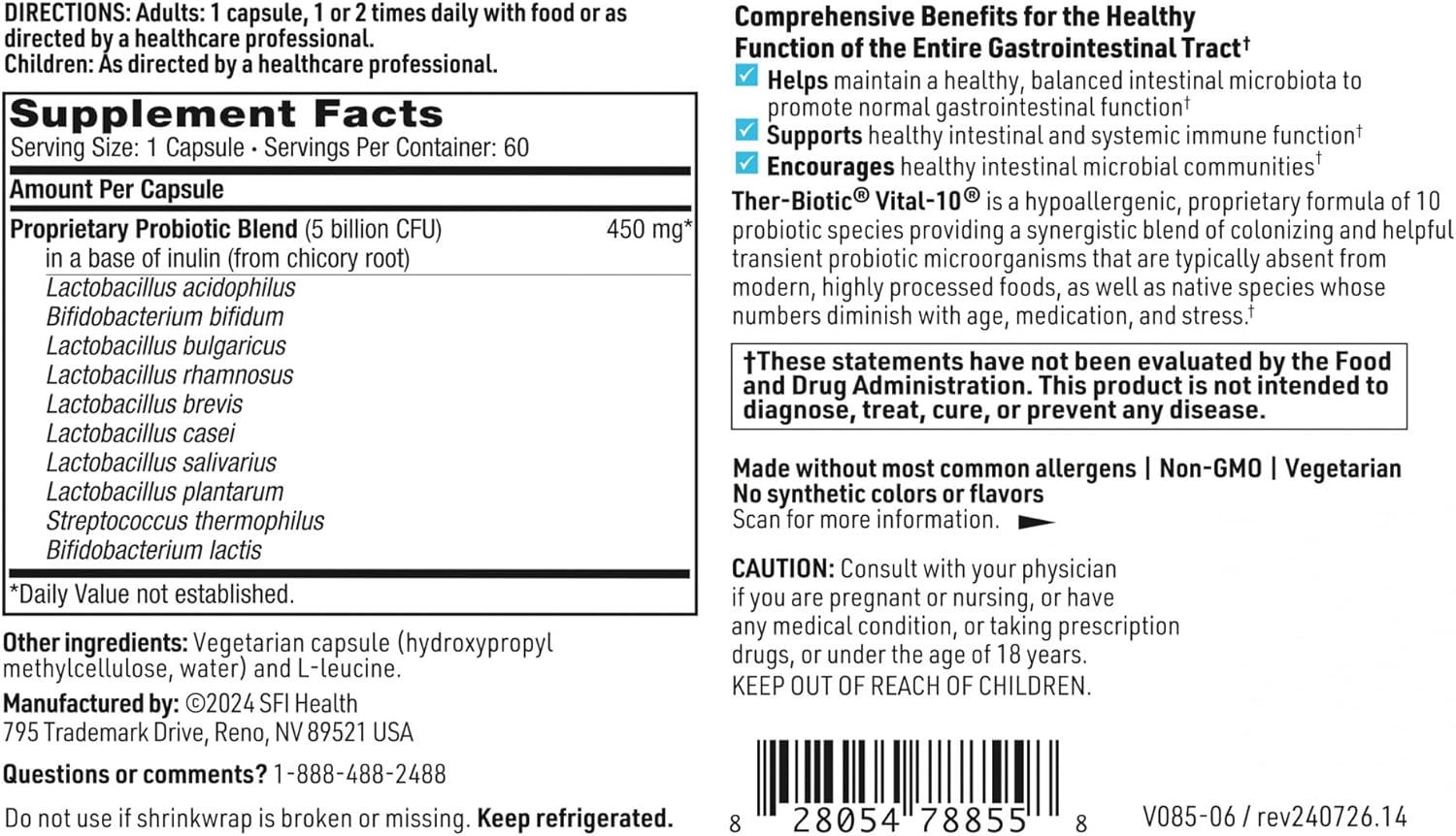 Ther Biotic Vital 10 60 caps