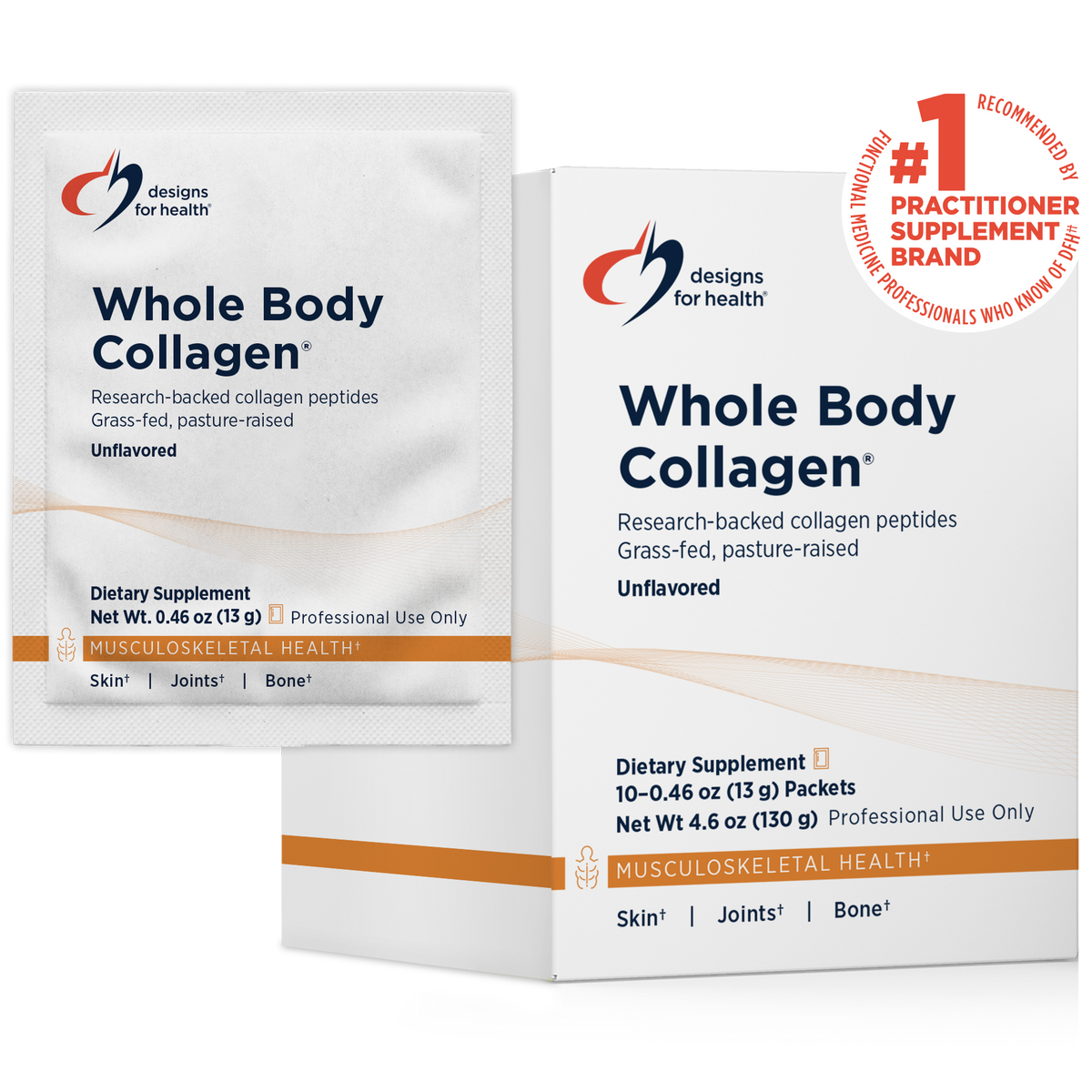 Whole Body Collagen Designs for Health 10 sobres — caja