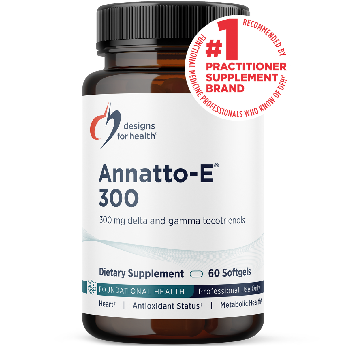 Designs for Health Annatto-E 300, tocotrienoles 300 mg, 30 cápsulas blandas