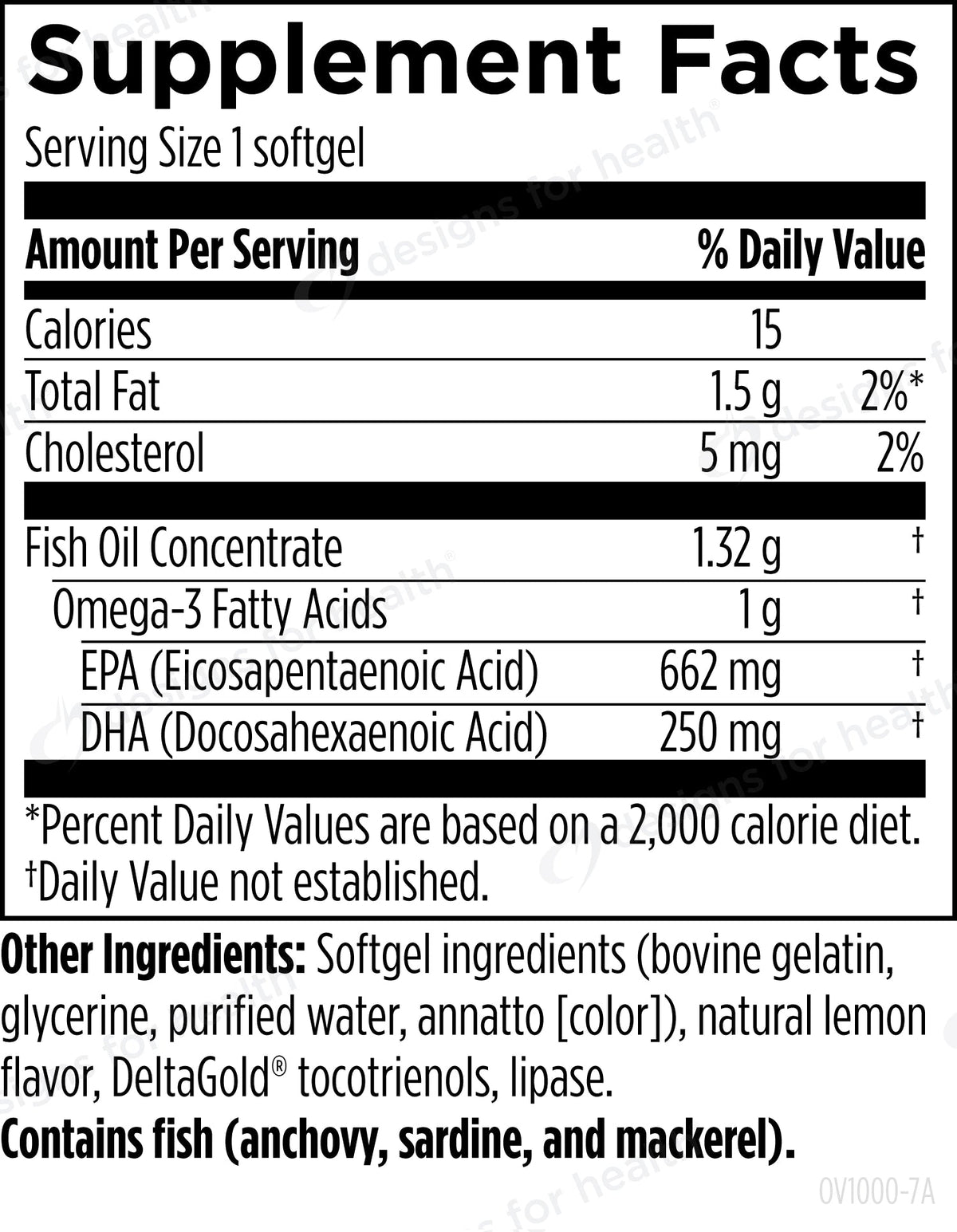 Supplement Facts — etiqueta oficial