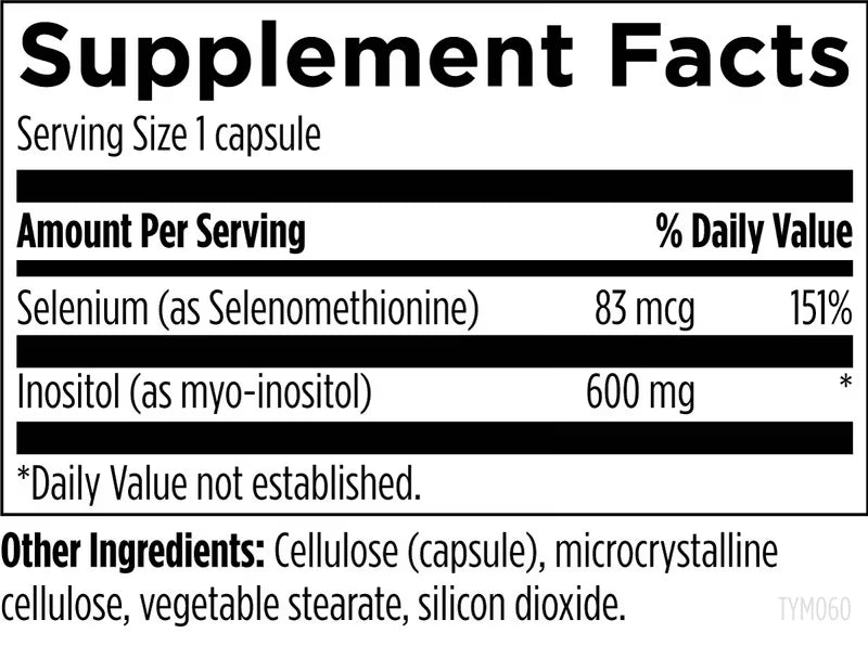 Designs for Health Thyrommune — Selenio 83 mcg + Mio-Inositol 600 mg · 60 cápsulas