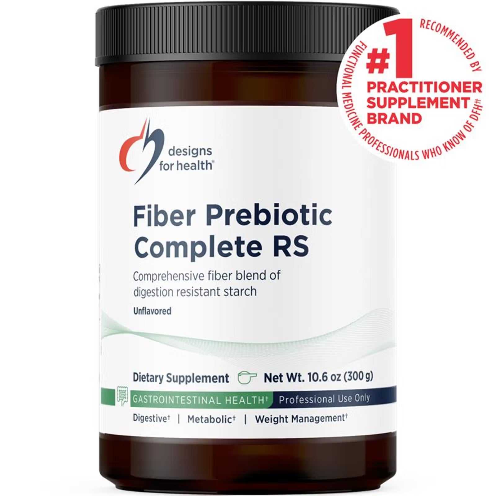 Designs for Health Fiber Prebiotic Complete RS — Almidón Resistente · 5 g de Fibra por porción