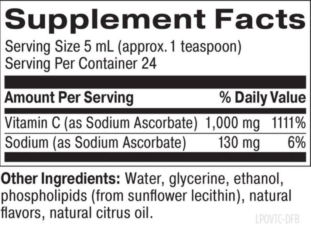 Supplement Facts — etiqueta oficial