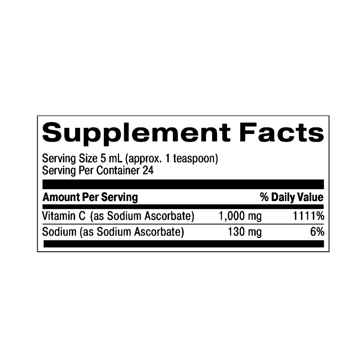 Hit the Lights 120 ml — Supplement Facts